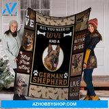 All You Need Is Love And A German Shepherd Dog Fleece Blanket