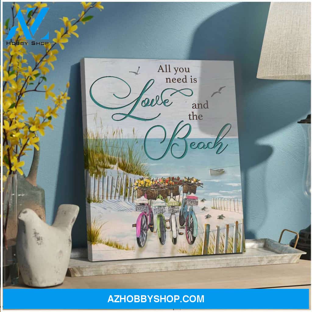 All you need is love and the beach Beach Turtles Canvas Wall Art Decor