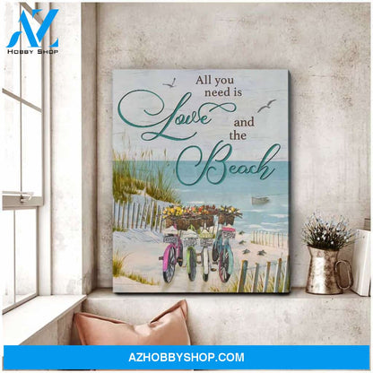 All you need is love and the beach Beach Turtles Canvas Wall Art Decor