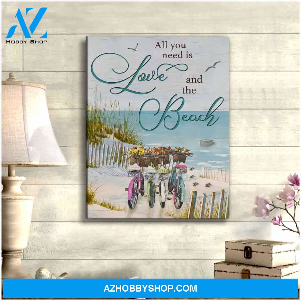 All you need is love and the beach Beach Turtles Canvas Wall Art Decor