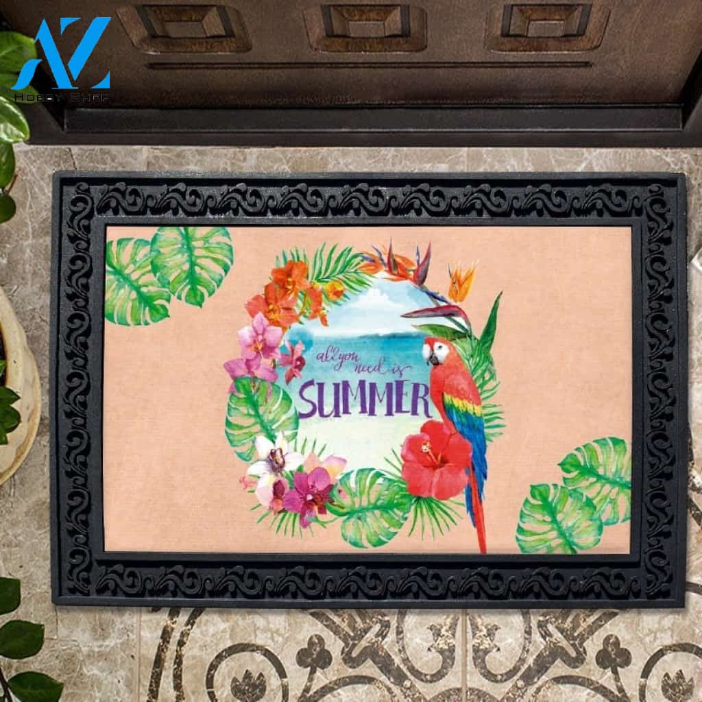 All You Need is Summer Parrot Doormat - 18" x 30"