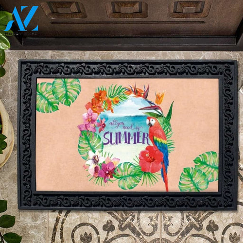 All You Need is Summer Parrot Doormat - 18" x 30"