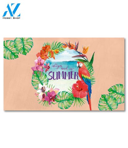 All You Need is Summer Parrot Doormat - 18" x 30"