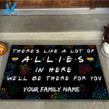 Allies In Here Personalized Coir Pattern Printed Doormat