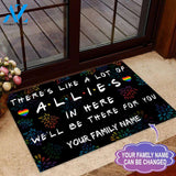 Allies In Here Personalized Coir Pattern Printed Doormat