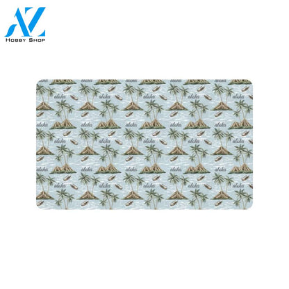 Aloha Hawaii island Design Themed Print Rubber Doormat