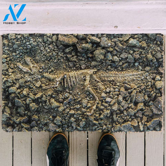 Alohazing 3D Dinosaur Fossil Indoor and Outdoor Doormat Gift For Friend Family, Gift For Dinosaur Lover Warm House Gift Welcome Mat