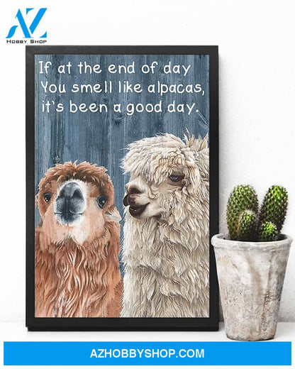 Alpaca A Good Day Vertical Canvas Painting, Wall Decor Visual Art