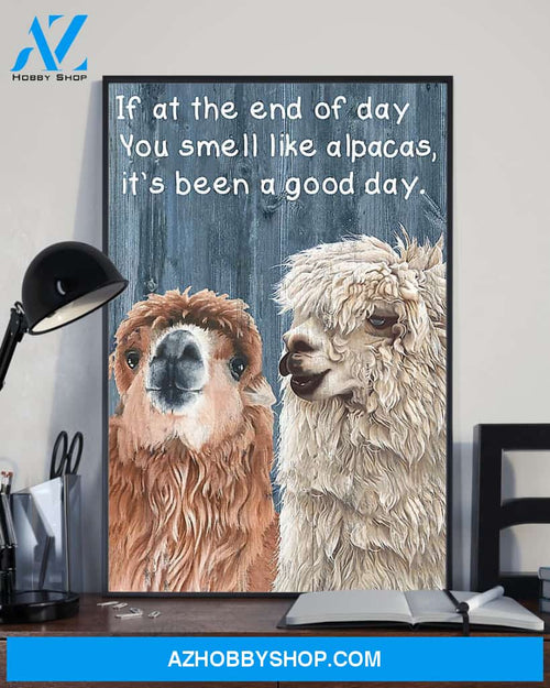 Alpaca A Good Day Vertical Canvas Painting, Wall Decor Visual Art
