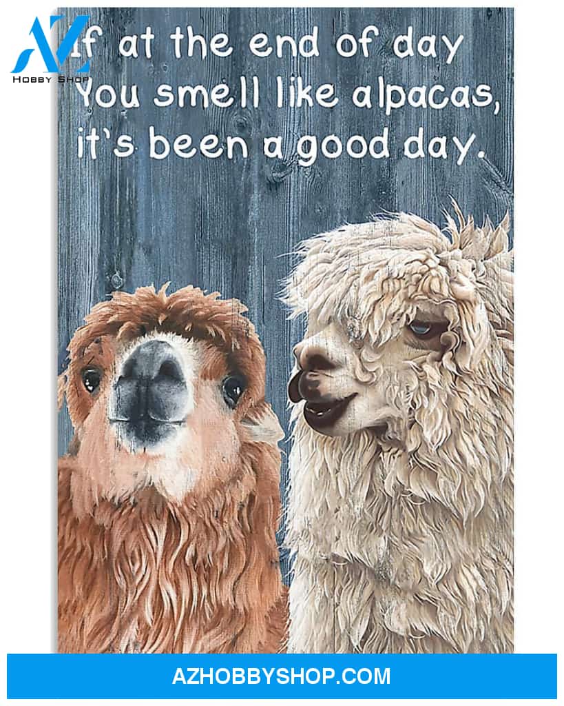 Alpaca A Good Day Vertical Canvas Painting, Wall Decor Visual Art