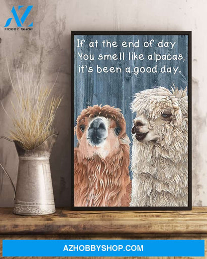 Alpaca A Good Day Vertical Canvas Painting, Wall Decor Visual Art