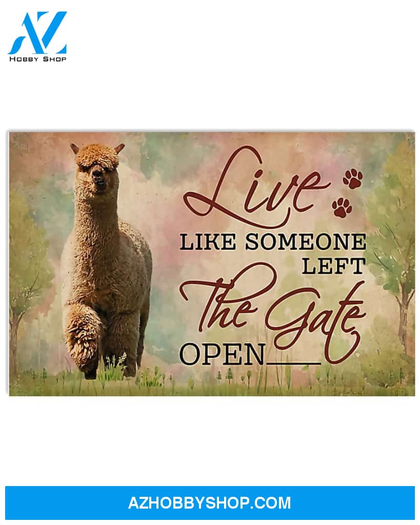 Alpaca Live Like Someone Horizontal Canvas Painting, Wall Decor Visual Art