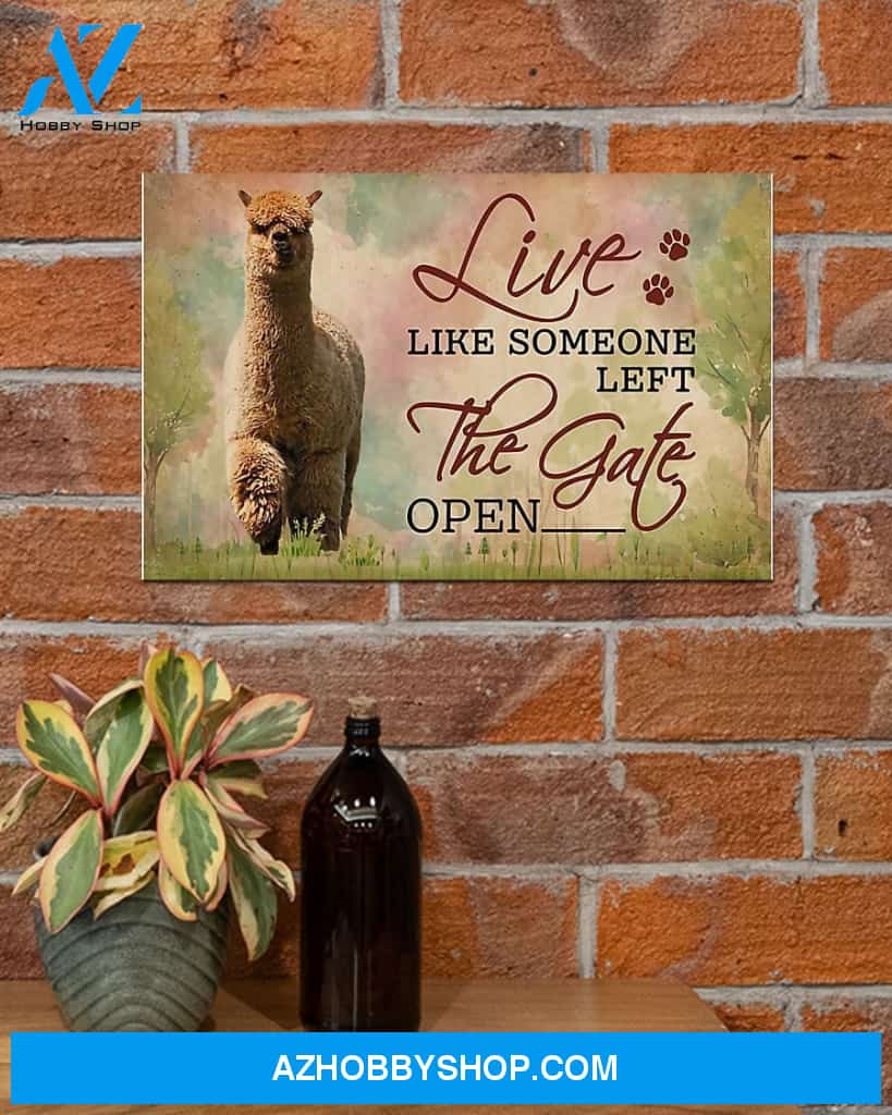 Alpaca Live Like Someone Horizontal Canvas Painting, Wall Decor Visual Art
