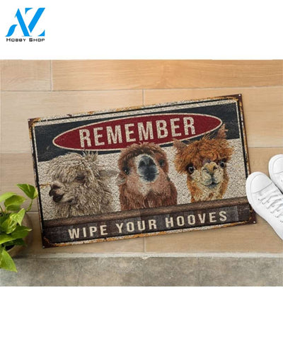 Alpaca Wipe Your Hooves Vintage Funny Indoor And Outdoor Doormat Warm House Gift Welcome Mat Birthday Gift For Alpaca Lovers Farm Farmer