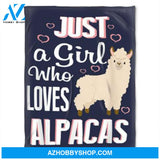 Alpacas Blanket. To My Girlfriend, Just A Girl Who Loves. Gift For Girlfriend Family 