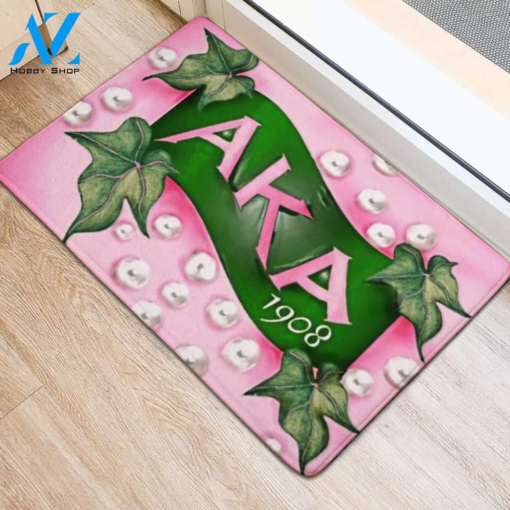 Alpha Kappa Alpha 1908 Ivy Leaf and Pearl Doormat