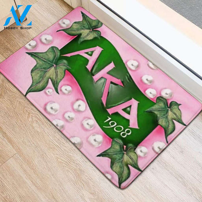 Alpha Kappa Alpha 1908 Ivy Leaf and Pearl Doormat
