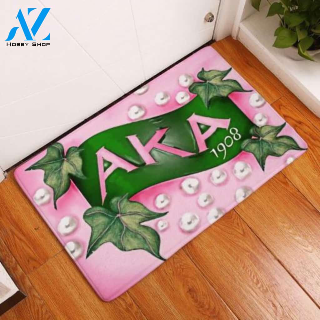 Alpha Kappa Alpha 1908 Ivy Leaf and Pearl Doormat