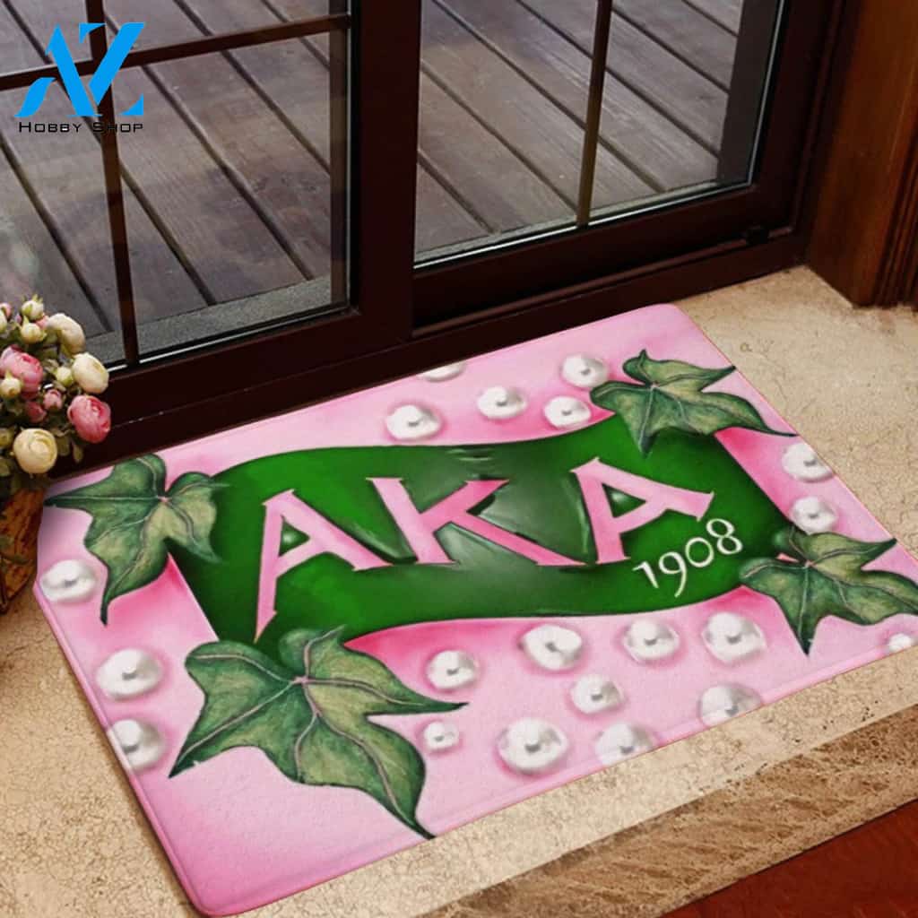 Alpha Kappa Alpha 1908 Ivy Leaf and Pearl Doormat