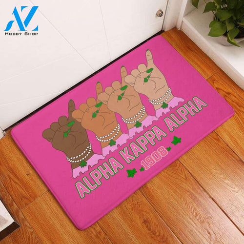 Alpha Kappa Alpha AKA 1908 Hand Sign Doormat