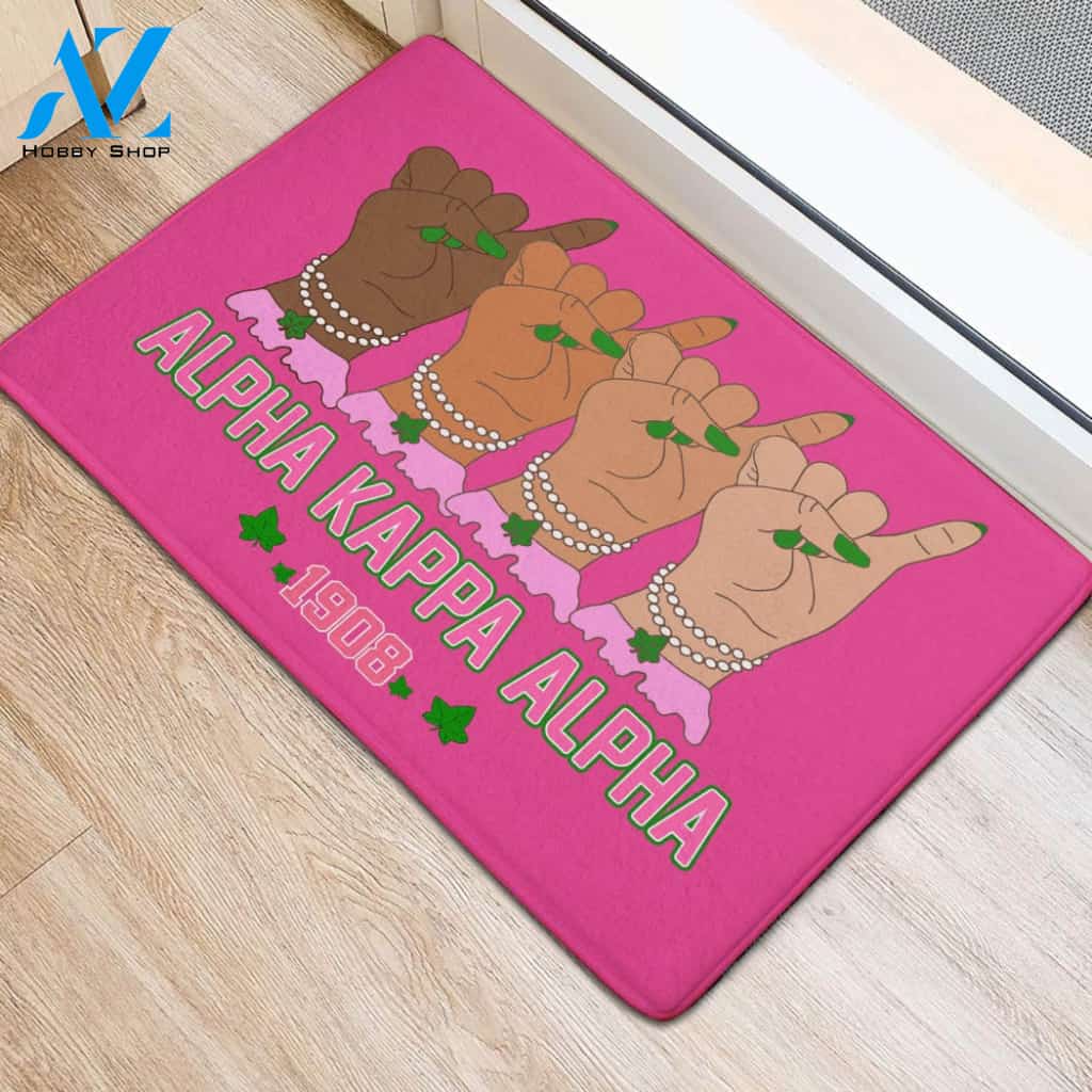 Alpha Kappa Alpha AKA 1908 Hand Sign Doormat