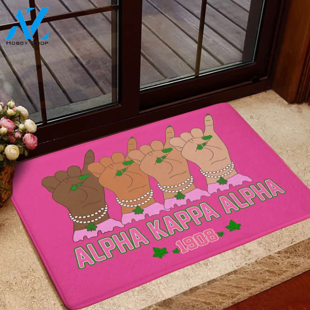 Alpha Kappa Alpha AKA 1908 Hand Sign Doormat