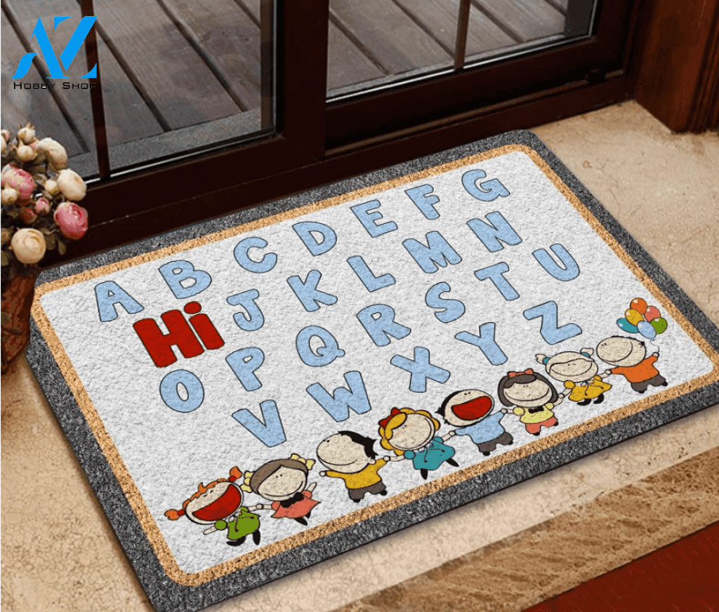 Alphabet Welcome Indoor And Outdoor Doormat Welcome Mat Housewarming Gift Home Decor Funny Doormat Gift For Classroom Gift For Teacher