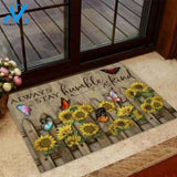 Alwasy Stay Butterfly Sunflower Garden Fence House Doormat Floor Rug Housewarming Gift Home Living Home Decor Funny Doormat Gift Idea