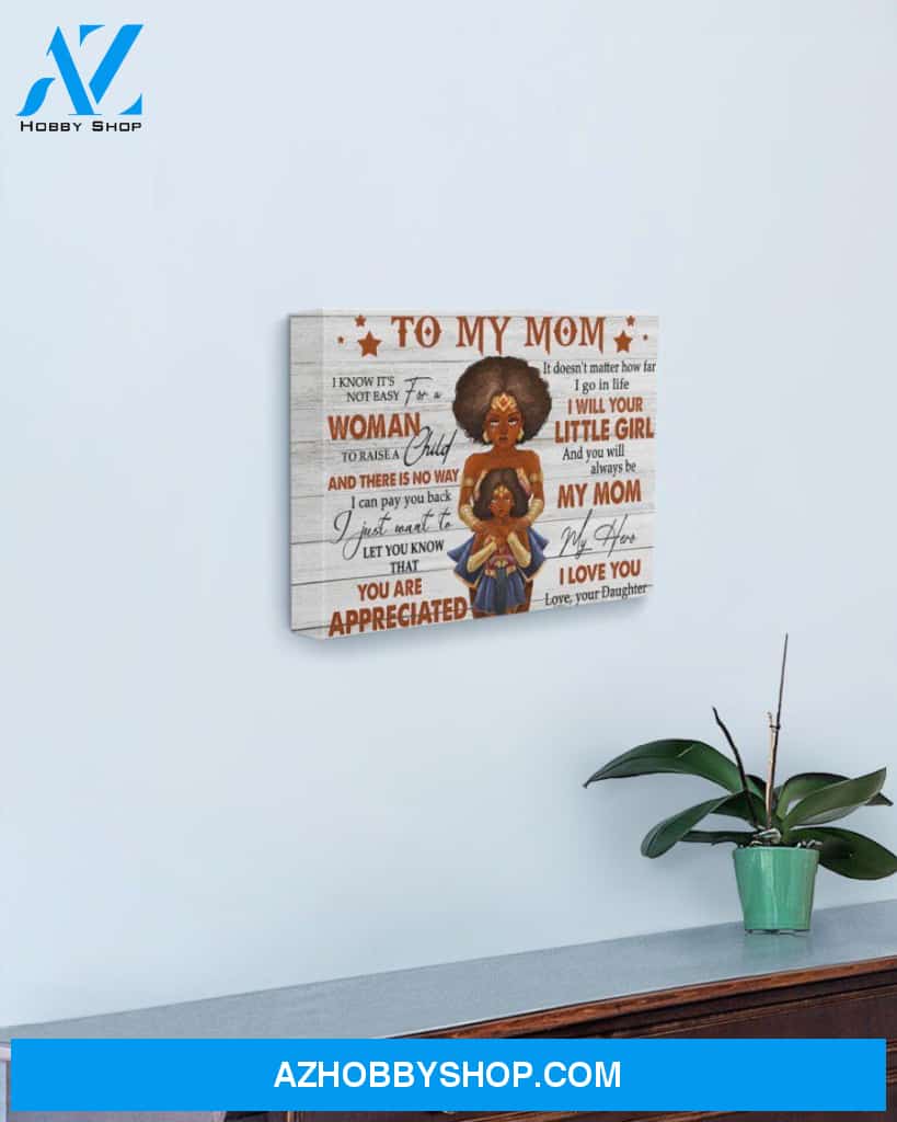 Always Be My Hero Black Woman Superhero Daughter Gift For Mama Matte Canvas