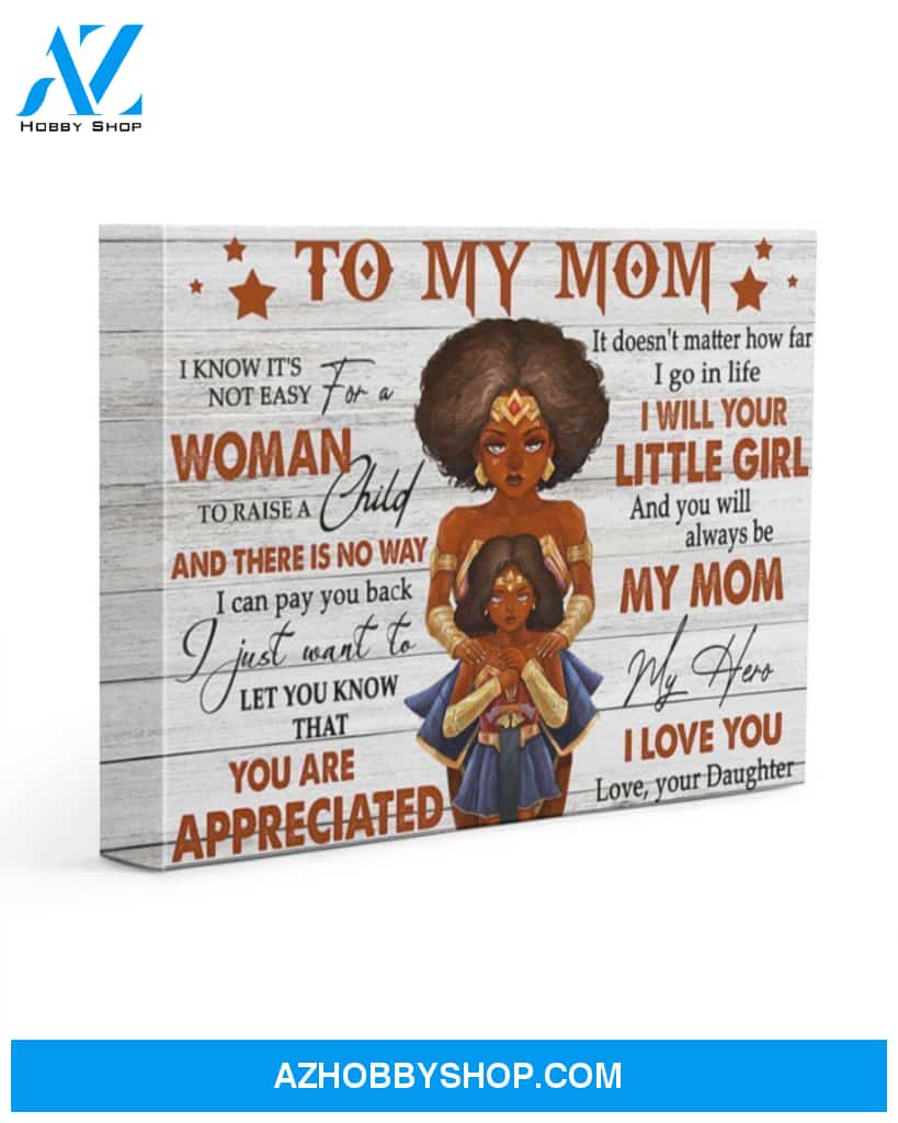 Always Be My Hero Black Woman Superhero Daughter Gift For Mama Matte Canvas