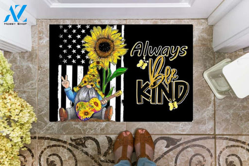 Personalized Name Family House Always Bee Kind Doormat Welcome Mat Housewarming Gift Home Decor Funny Doormat Gift For Sunflower Lovers Gift For Friend Birthday Gift