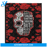 Always Chingona Latina Women Blanket Rose Skull Blanket Gift For Girls Family Birrthday Gift Home Decor Bedding Couch Sofa Soft And Comfy Cozy