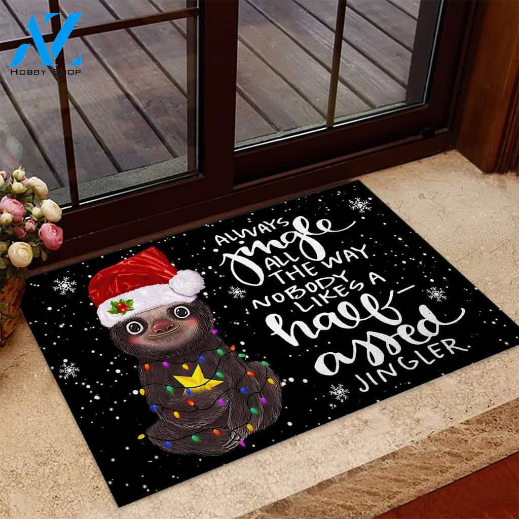 Always jingle all the way Sloth Doormat | Welcome Mat | House Warming Gift