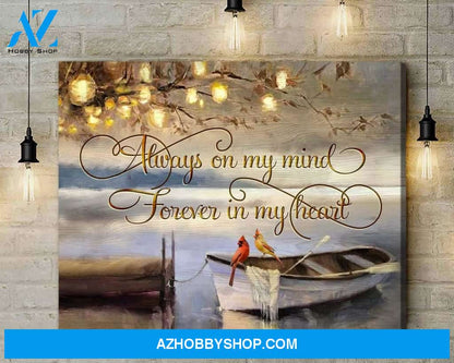 Always On My Mind Cardinal Wall Art Canvas, Wall Decor Visual Art