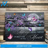 Always On My Mind Forever In My Heart Butterfly Farewell Love Poster Poster Canvas Poster Canvas
