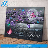 Always On My Mind Forever In My Heart Butterfly Moon Night Poster Poster Canvas