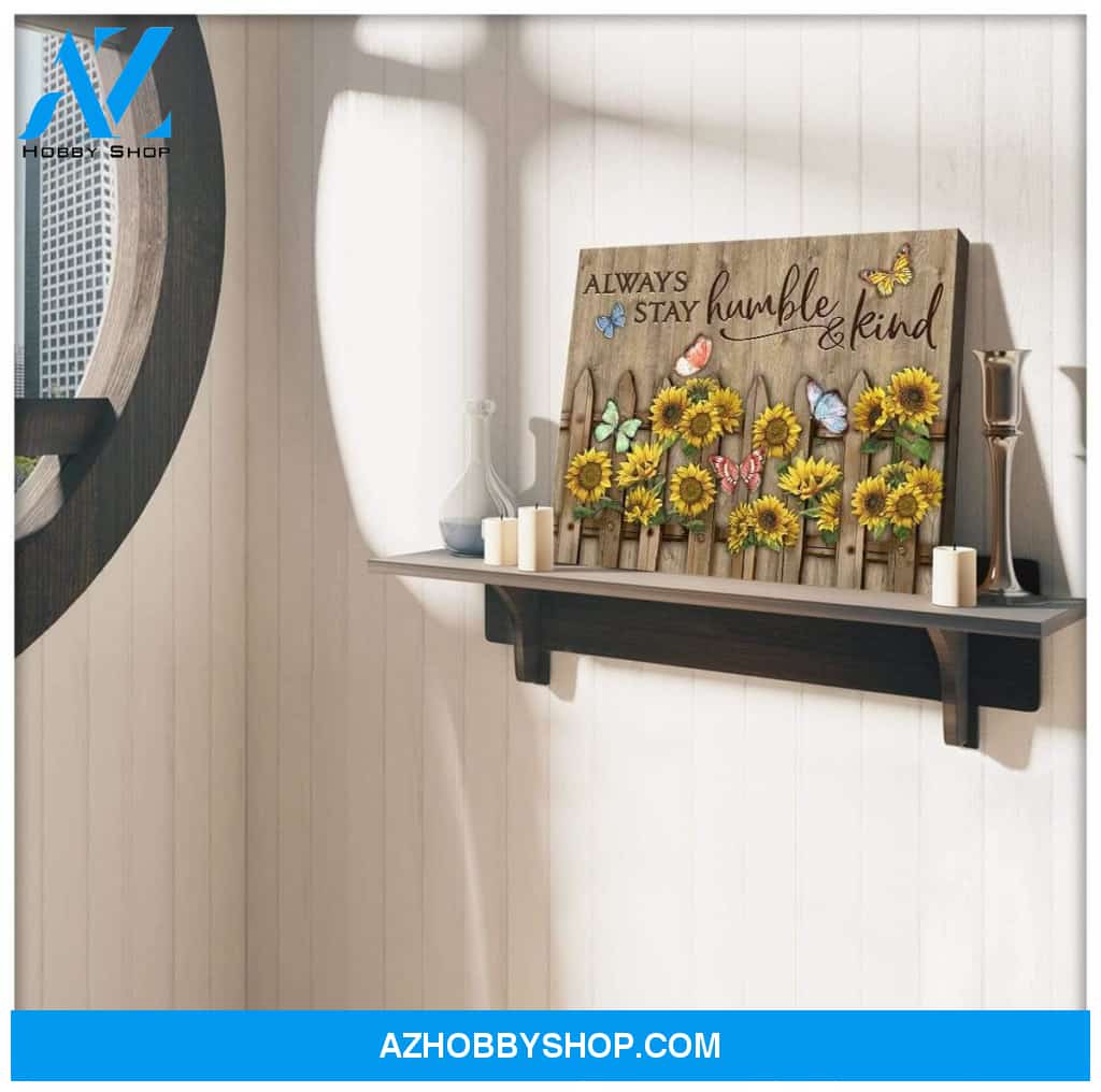 Always Stay Humble And Kind Butterfly Wall Art Canvas