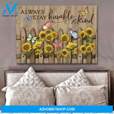 Always Stay Humble And Kind Butterfly Wall Art Canvas