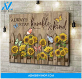 Always Stay Humble And Kind Butterfly Wall Art Canvas