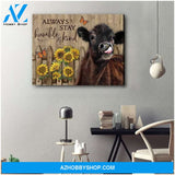 Always Stay Humble And Kind Cow Wall Art Canvas