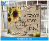 Always Stay Humble And Kind Hummingbird Wall Art Canvas
