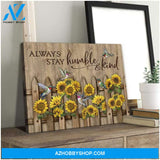 Always Stay Humble And Kind Hummingbird Wall Art Canvas
