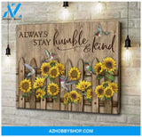 Always Stay Humble And Kind Hummingbird Wall Art Canvas