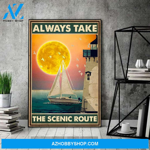 Always Take The Scenic Route Poster, Love Ocean Canvas And Poster, Wall Decor Visual Art