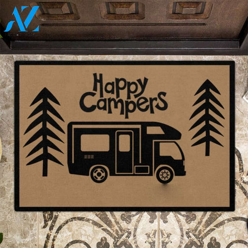 Amaizng Happy Campers Indoor and Outdoor Doormat Welcome Mat House Warming Gift Home Decor Funny Doormat Gift Idea