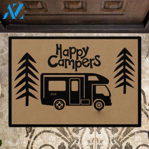 Amaizng Happy Campers Indoor and Outdoor Doormat Welcome Mat House Warming Gift Home Decor Funny Doormat Gift Idea