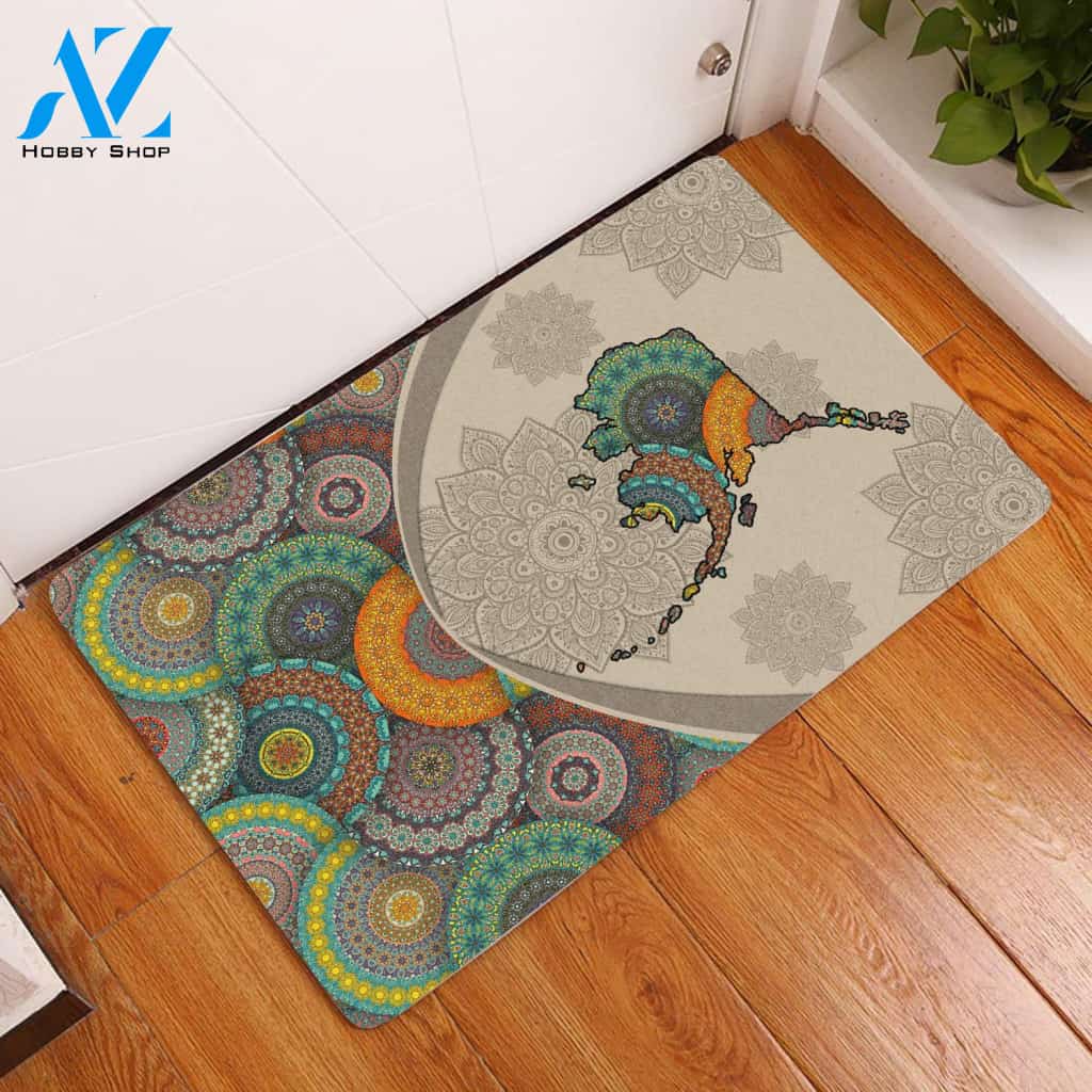 Amazing Alaska Mandala Doormat Welcome Mat House Warming Gift Home Decor Funny Doormat Gift Idea