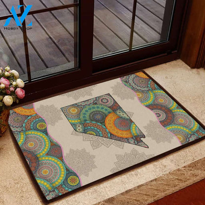 Amazing Awesome Nevada Mandala Doormat Welcome Mat House Warming Gift Home Decor Funny Doormat Gift Idea