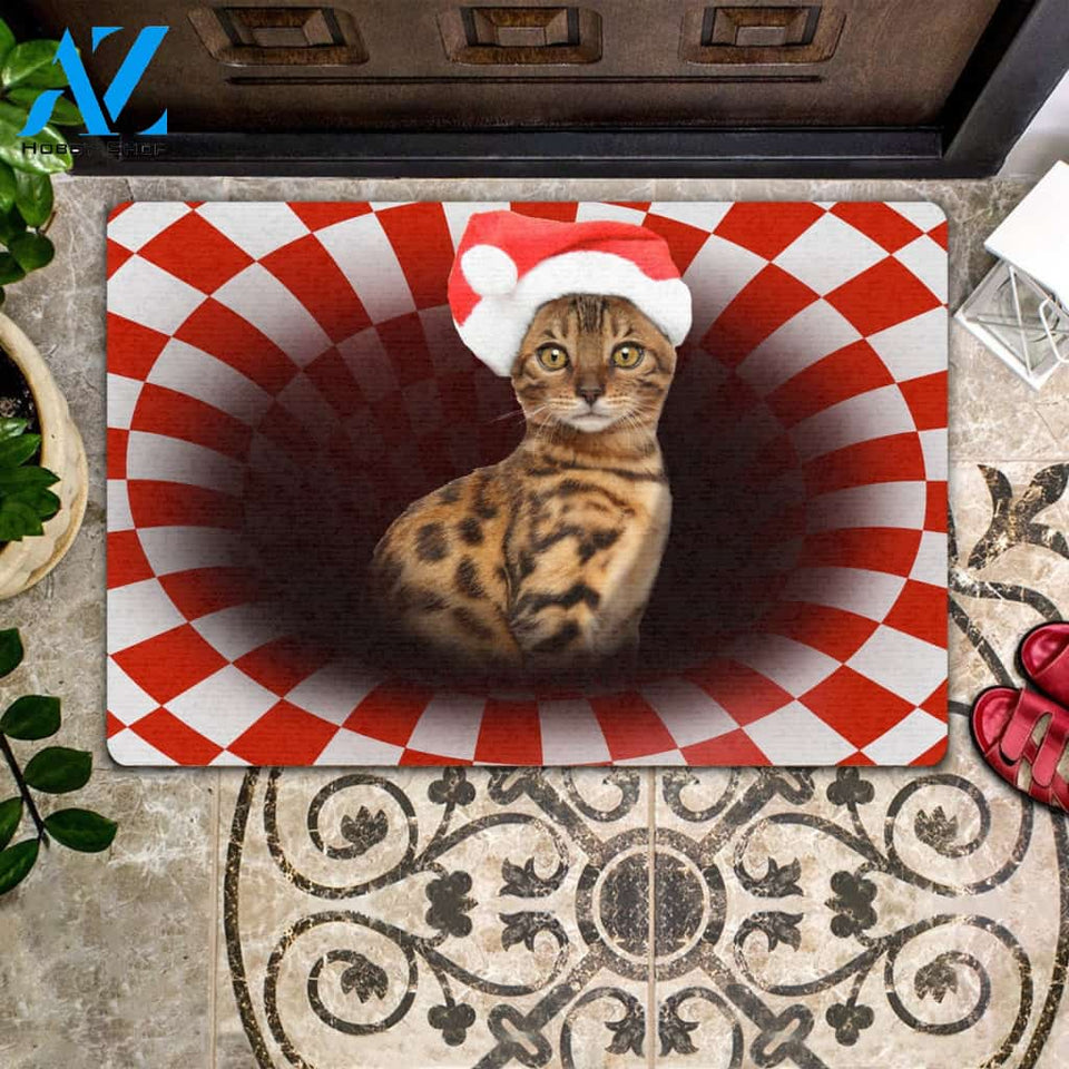 Amazing Bengal Christmas - Cat Doormat Welcome Mat House Warming Gift Home Decor Gift for Cat Lovers Funny Doormat Gift Idea