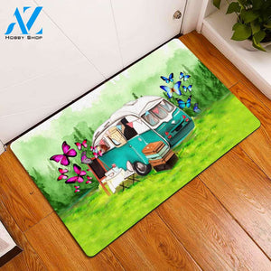 Personalized Name Family House Amazing Butterfly Camping Doormat Welcome Mat House Warming Gift Home Decor Funny Doormat Gift Idea